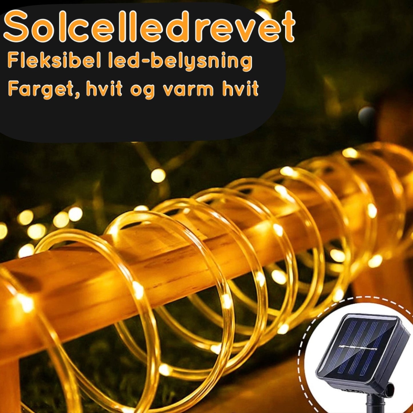 LED - trampolinelys solcelledrevet (7m/12m/22m) - Cameno.no