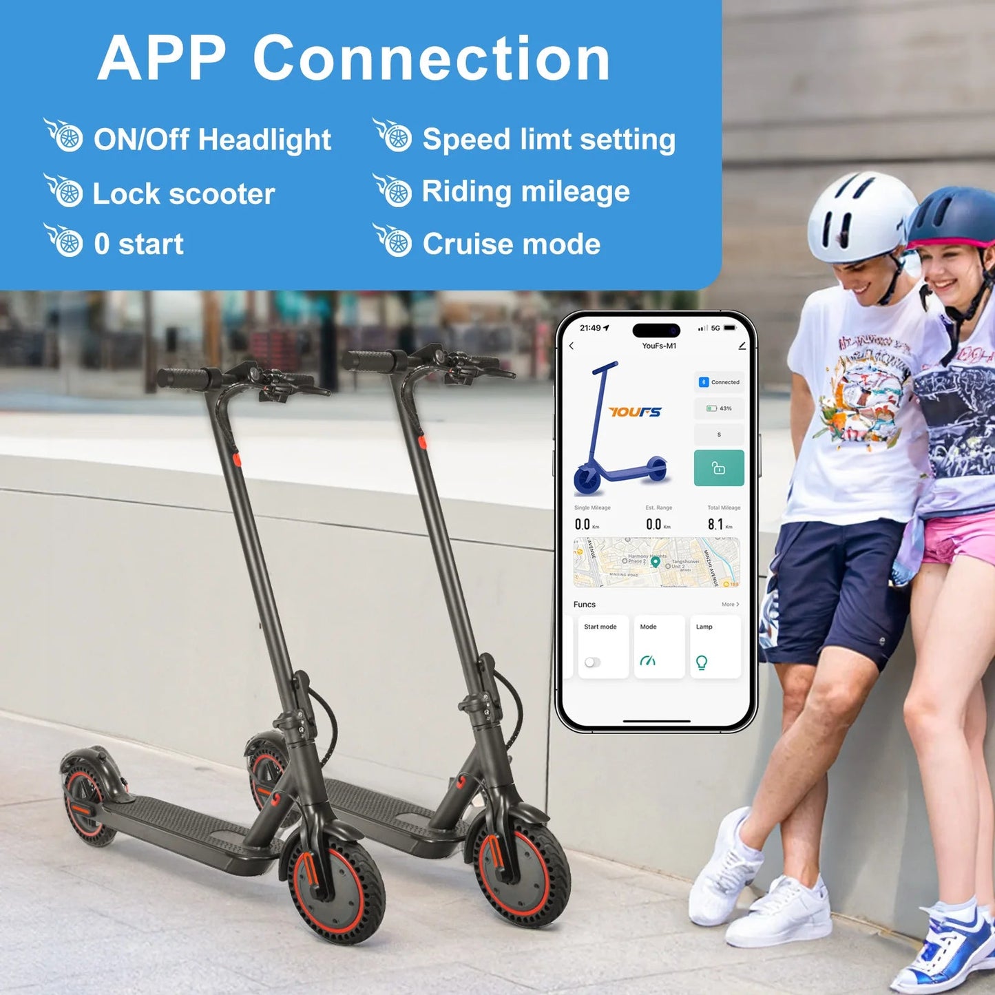 Smart El - Scooter med 30 km Rekkevidde og APP - kontroll – Perfekt for Byen!" - Cameno.No
