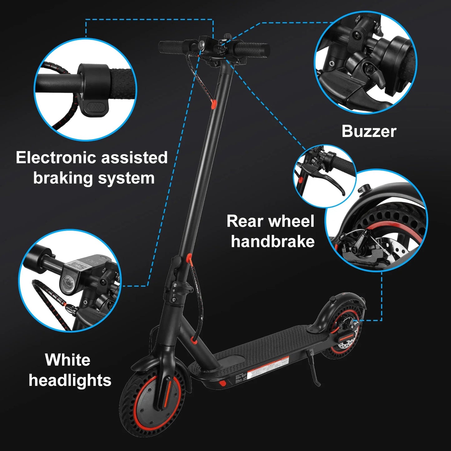 Smart El - Scooter med 30 km Rekkevidde og APP - kontroll – Perfekt for Byen!" - Cameno.No