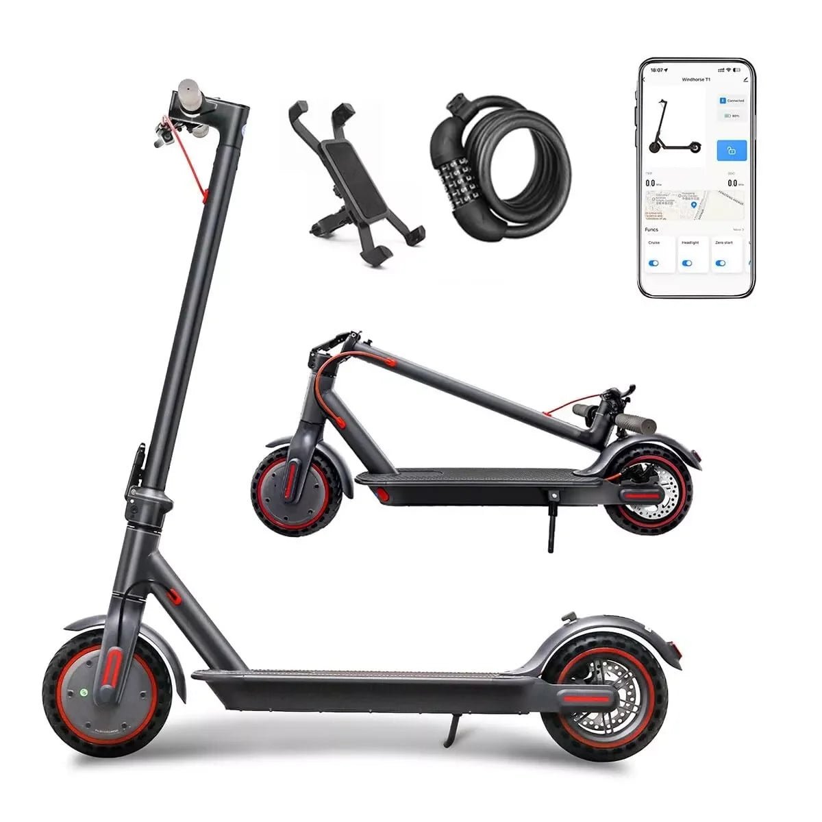 Smart El - Scooter med 30 km Rekkevidde og APP - kontroll – Perfekt for Byen!" - Cameno.No