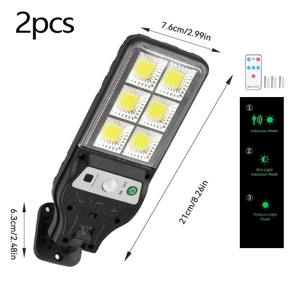 Solcelle Vegglamper – Bevegelsessensor og 3 Lysmoduser - Cameno.no