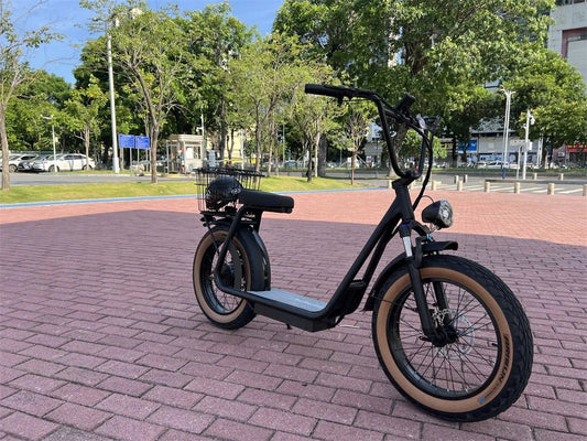Fatbike AS201 Pro med Sete og Kurv – Komfortabel Kjøring for By og Pendling - Cameno.No
