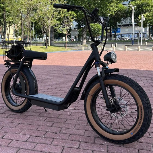 Fatbike AS201 Pro med Sete og Kurv – Komfortabel Kjøring for By og Pendling - Cameno.No